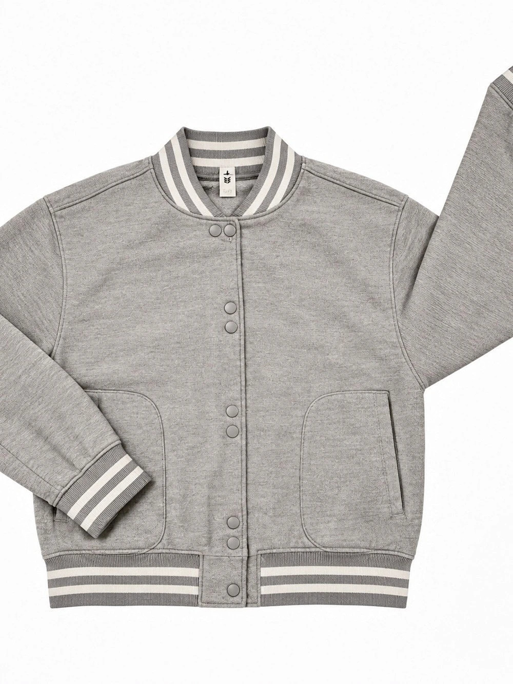 All in Motion Women’s Heather Gray Varsity Knit Jacket – Size M - Like New